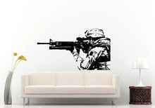 Load image into Gallery viewer, Patriotic Military Rifle Weapon Arms War Zone Fight Battle Army Soldier Fleet Wall Sticker Decal Vinyl Mural Decor Art L2365