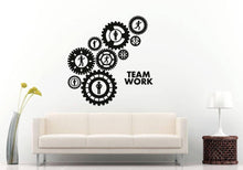 Load image into Gallery viewer, Mechanical Gears People Work Together Teamwork Effort Success Build Office Motivation Wall Sticker Decal Vinyl Mural Decor Art L2394
