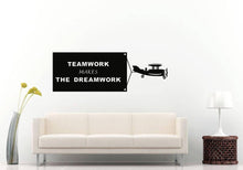 Load image into Gallery viewer, Teamwork Makes Dream Work Crop Duster Airplane Flying Sign Success Motivation Wall Sticker Decal Vinyl Mural Decor Art L2396