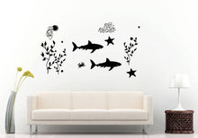 Load image into Gallery viewer, Shark Ocean Sea Predator Fish Trashing In Water Nautical Room Wall Sticker Decal Vinyl Mural Decor Art L2407