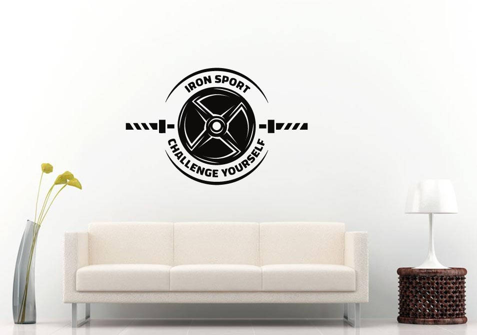 Weight Lifting Gym Training Body Building Working Out Fitness Room Wall Sticker Decal Vinyl Mural Decor Art L2414