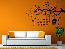 Load image into Gallery viewer, Home Sweet Home Stars Tree Branch Bird House Signing Forest Nature Room Wall Sticker Decal Vinyl Mural Decor Art L2429