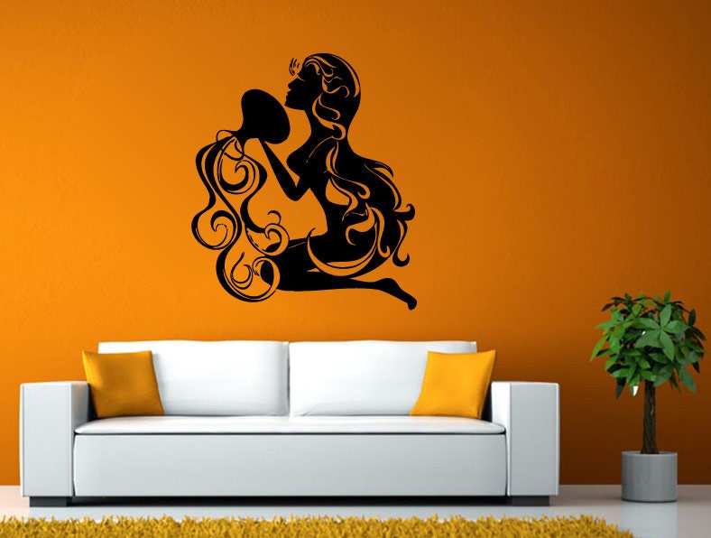 Beautiful Girl Woman Female Pouring Water Vase Beauty Salon Room Wall Sticker Decal Vinyl Mural Decor Art L2440