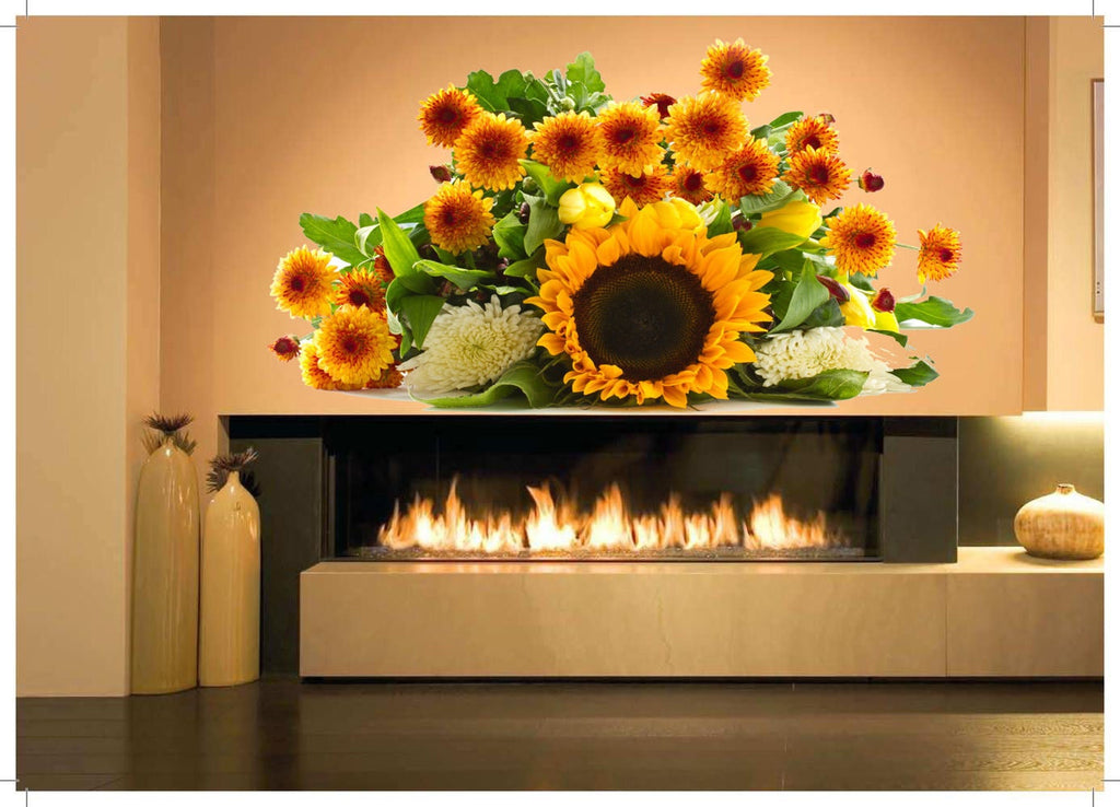 Sunflowers Bouquet Wall Color Decal, Sticker, Flowers Full Decal, Decor, cfb 104