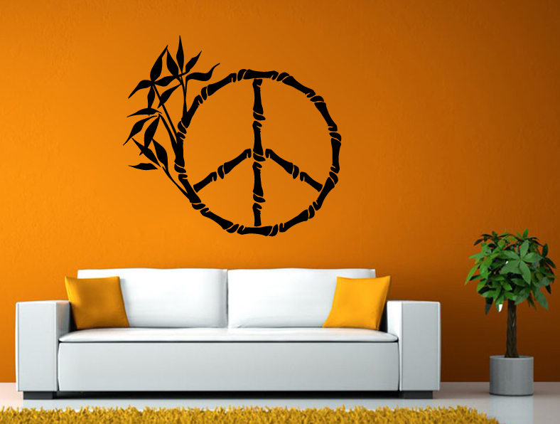 Bamboo Peace Sign Chinese Tree Room Wall Sticker Decal Vinyl Mural Decor Art L2451