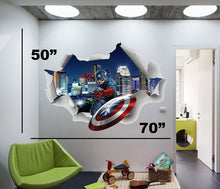 Load image into Gallery viewer, Captain America decal, Captain America sticker, kids Captain America sticker, Captain America theme decal, Captain America abc45 (70"x50")
