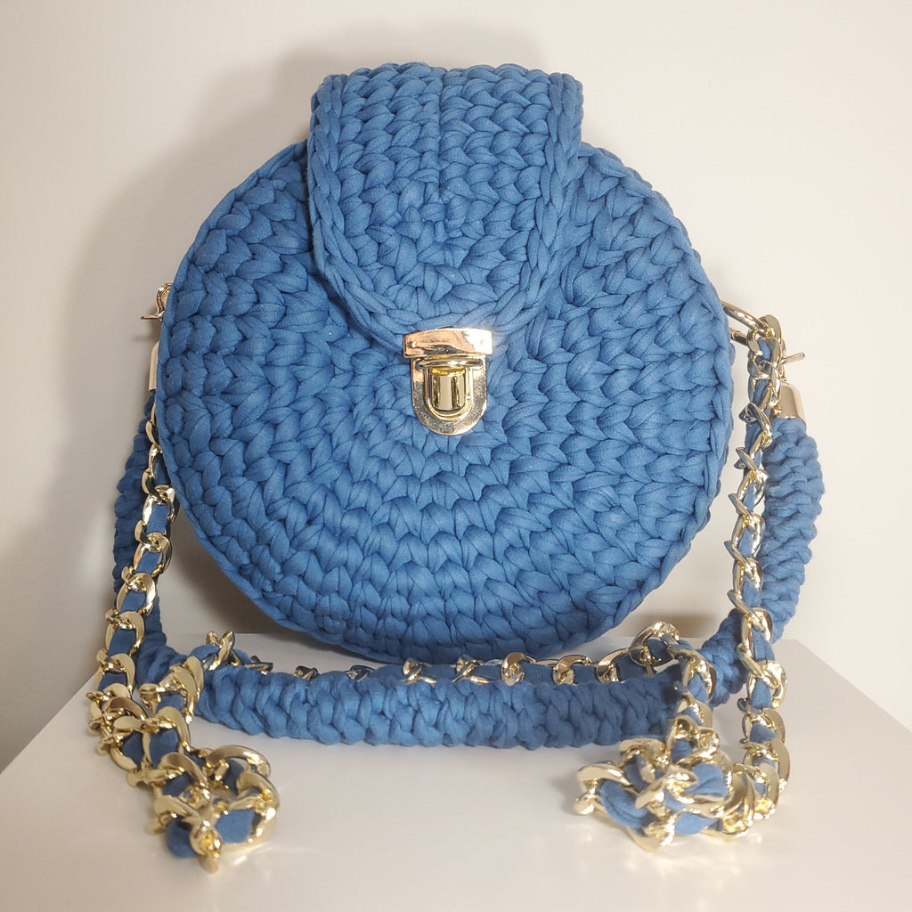 Beautiful Handmade Knitted Yarn Womans Handbag Shoulder Bag Purse