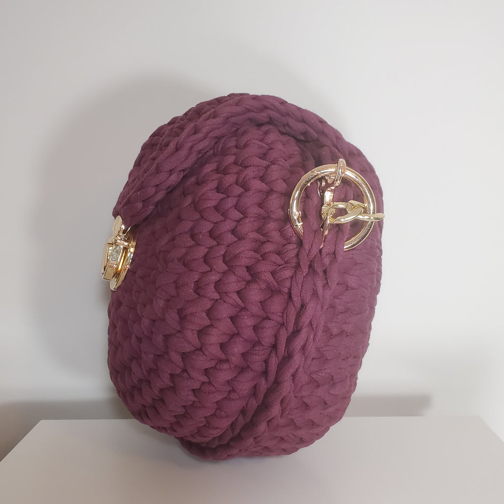 Beautiful Handmade Knitted Yarn Womans Handbag Shoulder Bag Purse