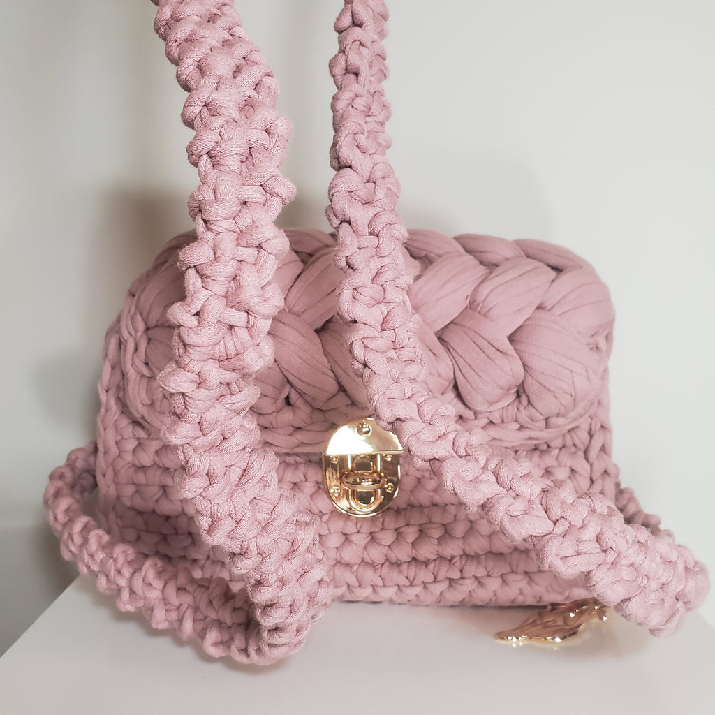 Beautiful Handmade Knitted Yarn Womans Handbag Shoulder Bag Purse