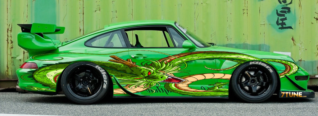 Dragon Car Vinyl Decal – Full Color Sports Car Wrap | Shenron-Inspired Anime Dragon Sticker for Porsche, Drift, JDM & Show Cars