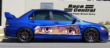 Load image into Gallery viewer, Anime Girl Eyes Vinyl Decals - Cool Stickers for Sport Cars Trailer Trucks Pickups - Large Size Color Anime Car Decals - One part mirrored