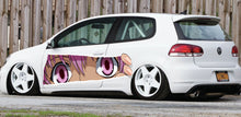 Load image into Gallery viewer, Anime Girl Eyes Vinyl Decals - Cool Stickers for Sport Cars Trailer Trucks Pickups - Large Size Color Anime Car Decals - One part mirrored