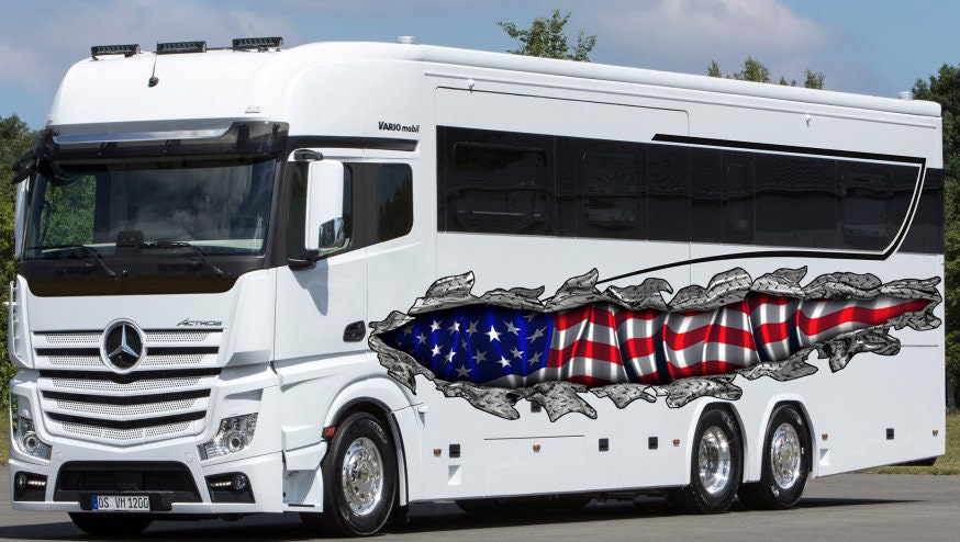 US Flag Full Color Car Vinyl Decal, Ripped Metal Full Color truck Graphics, USA Flag car Color Decal, US Flag Decal, Racing jeep Design