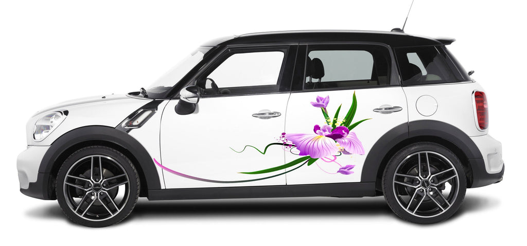 Floral Car Sticker for Women – Large Vinyl Flower Decal for Car, Truck, Jeep – Waterproof Peel & Stick Car Side Graphics