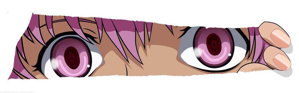 Anime Girl Eyes Vinyl Decals - Cool Stickers for Sport Cars Trailer Trucks Pickups - Large Size Color Anime Car Decals - One part mirrored