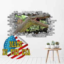 Load image into Gallery viewer, Jurassic World Decal for Boys Room, Hole in the Wall Mural Kids, 3D Dinosaur Wall Sticker Nursery, Brick Wall Decal Children