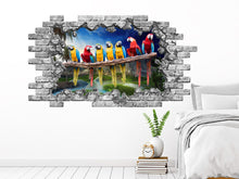 Load image into Gallery viewer, Parrots Wall Decal. Nature Hole in the Decals. Birds Vinyl Sticker Murals. Parrots Removable Decals. Parrots Above Bed Bedroom Decor NT24