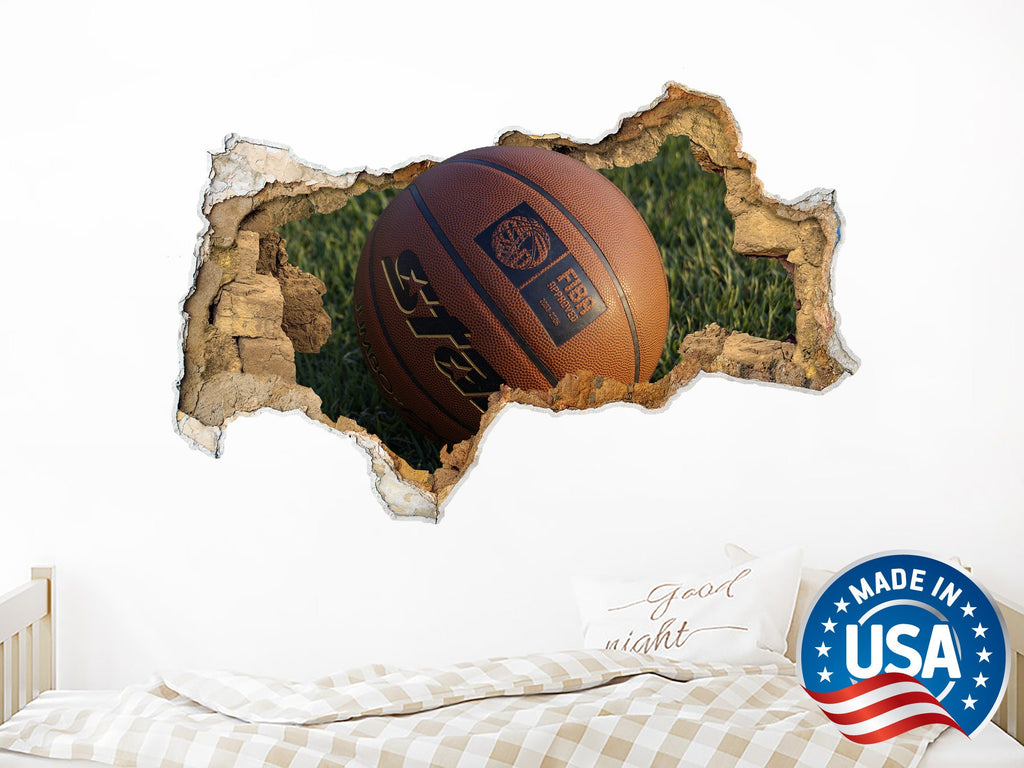 Basketball Ball Wall Decal. Sport Vinyl Sticker Decals. Basketball Wall Mural. Basketball Bedroom Boy Decor. Sport Gift. Peel and Stick NT44