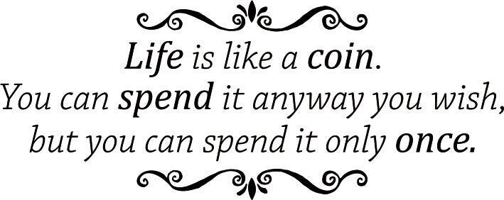 Life is a Coin New Vinyl Decal Design Sticker Decor – Motivational Wall Murals