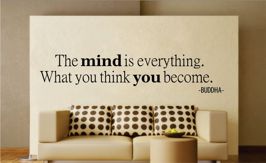 Buddha The Mind is Everything Quote New Vinyl Wall Decal Sticker Decor, Motivational Buddha Quotes Vinyl Wall Stickers Motivational