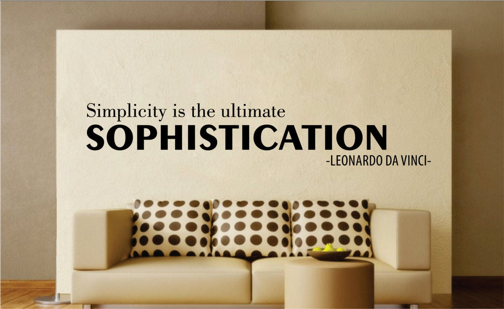 Da Vinci Sophistication Quote New Vinyl Wall Decal Sticker Decor – Motivational Wall Murals