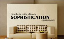 Load image into Gallery viewer, Da Vinci Sophistication Quote New Vinyl Wall Decal Sticker Decor – Motivational Wall Murals