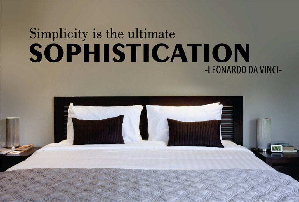 Da Vinci Sophistication Quote New Vinyl Wall Decal Sticker Decor – Motivational Wall Murals