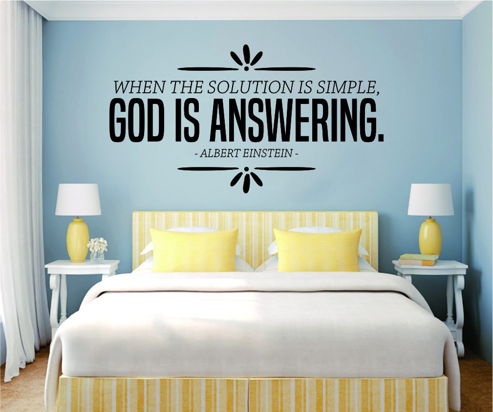 When The Solution Is Simple Albert Einstein Vinyl Decal Wall Sticker Decor Quote – Motivational Wall Murals - Vinyl Stickers Interior