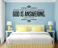 Load image into Gallery viewer, When The Solution Is Simple Albert Einstein Vinyl Decal Wall Sticker Decor Quote – Motivational Wall Murals - Vinyl Stickers Interior