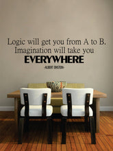 Load image into Gallery viewer, Albert Einstein Logic Quote New Vinyl Decal Sticker Decor Motivational Wall Murals Inspirational Quotes Positive Decal