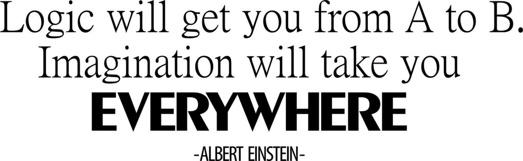 Albert Einstein Logic Quote New Vinyl Decal Sticker Decor Motivational Wall Murals Inspirational Quotes Positive Decal