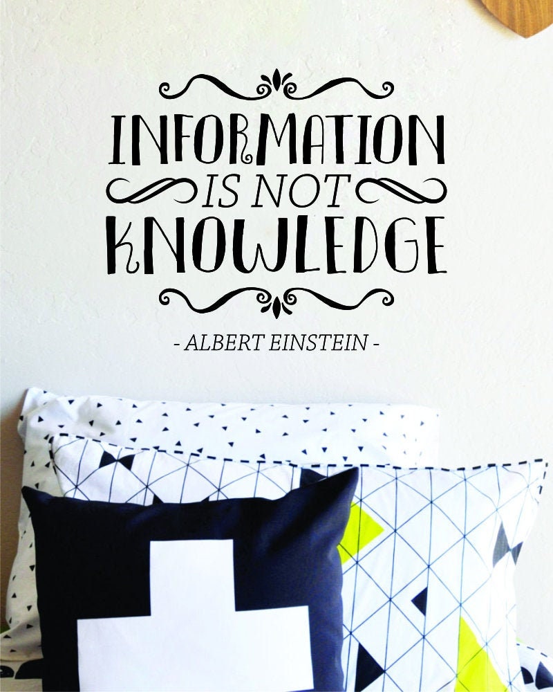 Information Is Not Knowledge Einstein Vinyl Wall Stickers Decor Quote Motivational Murals Art Wall Sticker Inspirational
