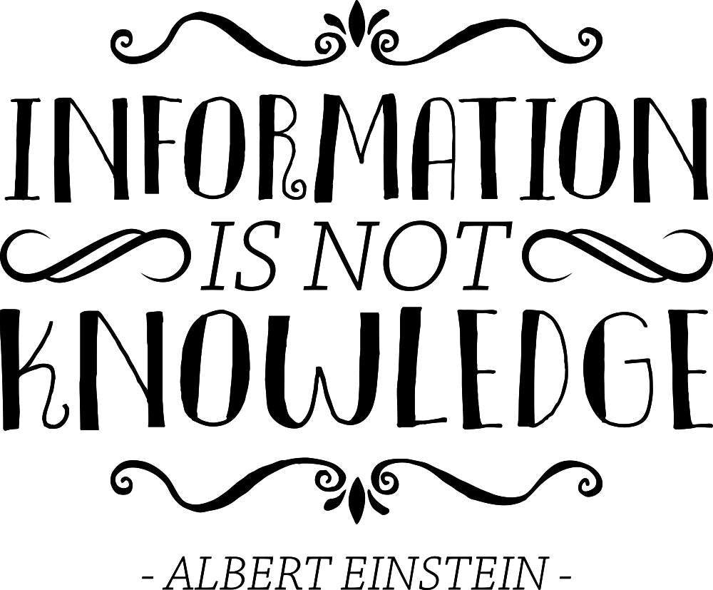 Information Is Not Knowledge Einstein Vinyl Wall Stickers Decor Quote Motivational Murals Art Wall Sticker Inspirational