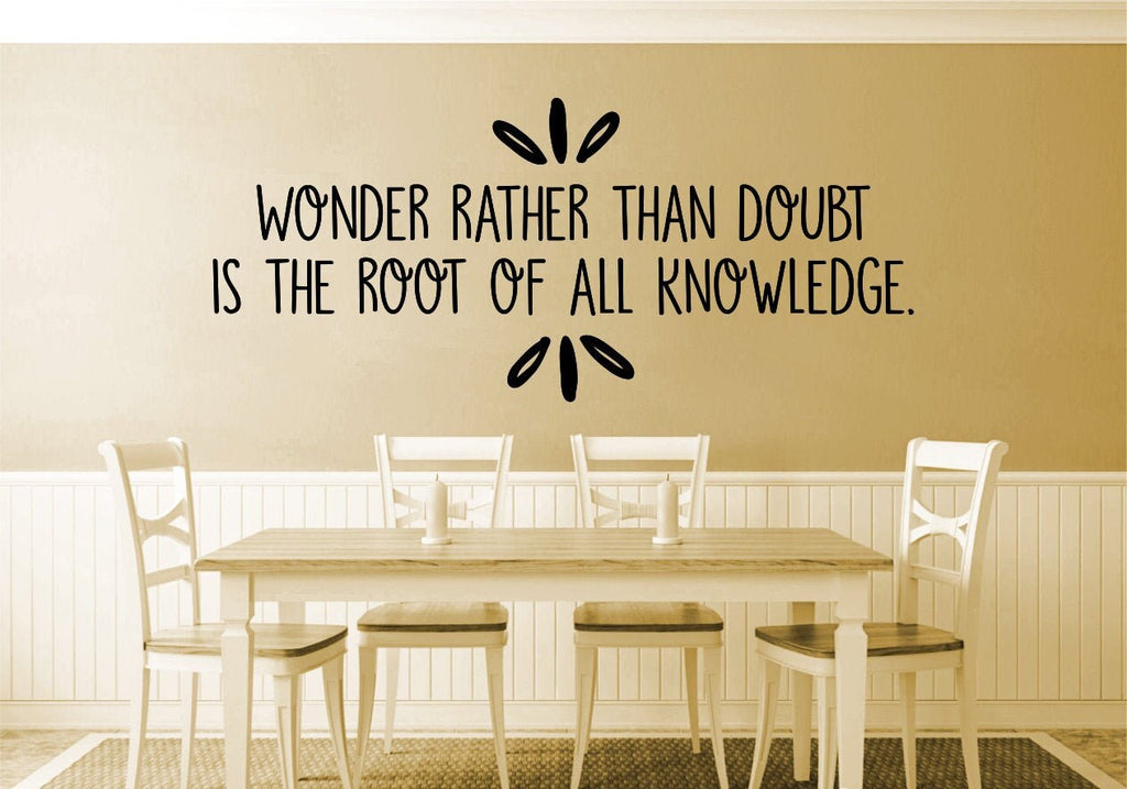 Wonder Rather Than Doubt Vinyl Decal Wall Sticker Decor Quote – Motivational Wall Murals