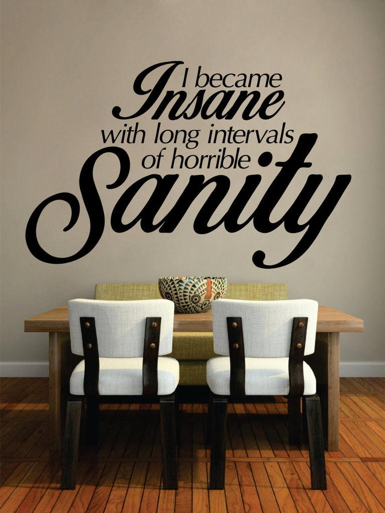 Edgar Allen Poe Insanity Life Quote New Vinyl Wall Decal Sticker Decor – Motivational Wall Murals