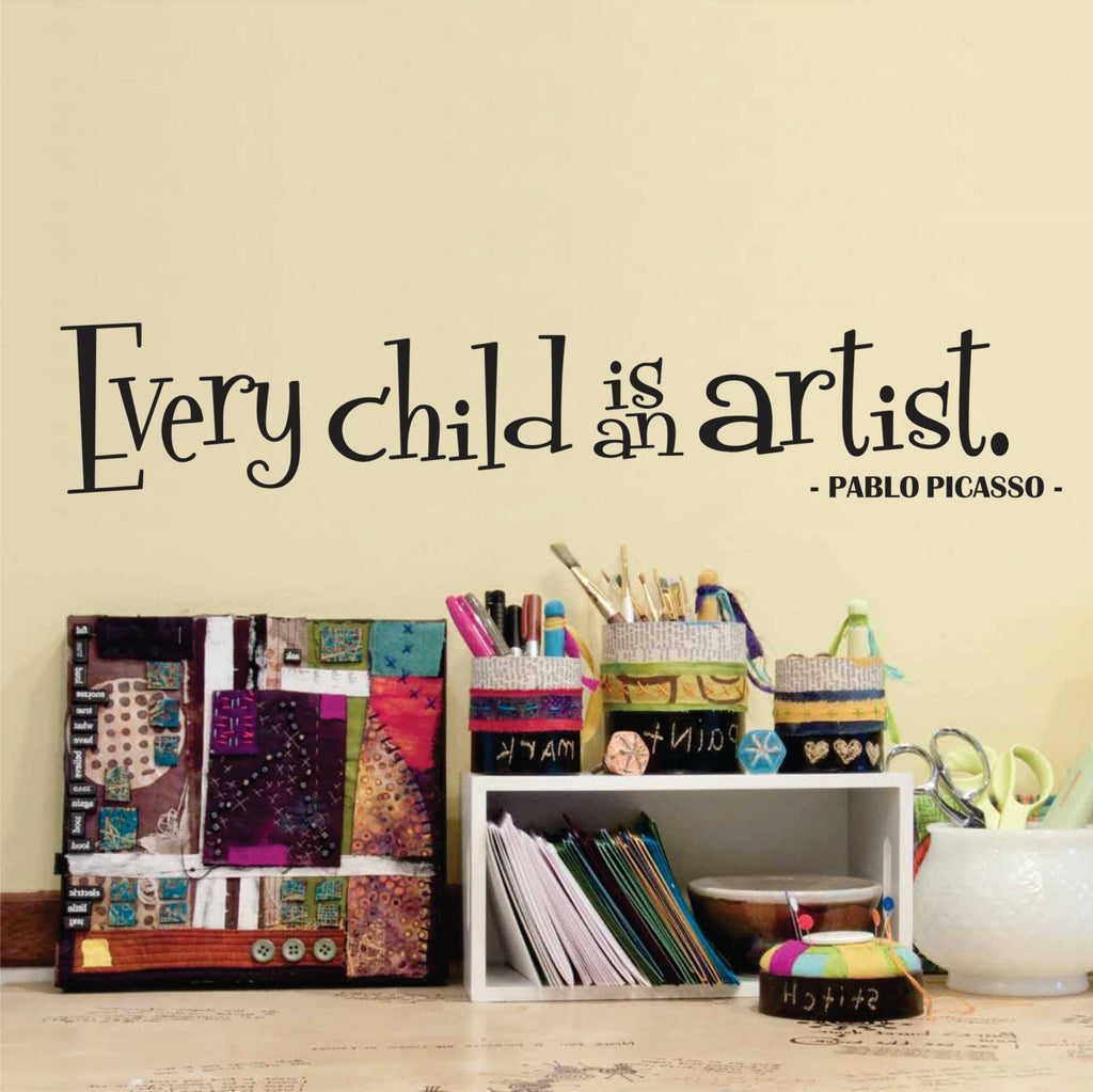 Picasso Every Child Is An Artist Wall Decal New Quote Design Vinyl Sticker Decor – Motivational Wall Murals