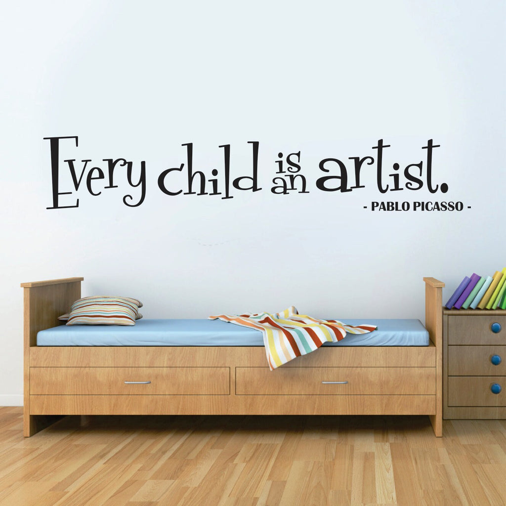 Picasso Every Child Is An Artist Wall Decal New Quote Design Vinyl Sticker Decor – Motivational Wall Murals
