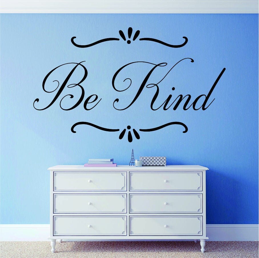 Be Kind Inspirational Vinyl Decal Wall Sticker Decor Quote Motivational Wall Murals ,Quote Wall Art Vinyl Decal Class room Words and Saying