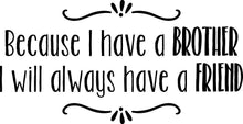 Load image into Gallery viewer, Because I Have A Brother Inspirational Vinyl Decal Wall Sticker Decor Quote – Motivational Wall Murals, wall stickers for girls bedroom