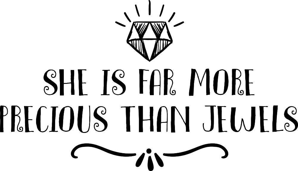 She Is More Precious Than Jewels Inspiring Vinyl Wall Sticker Quote Motivational Murals wall stickers for girls bedroom