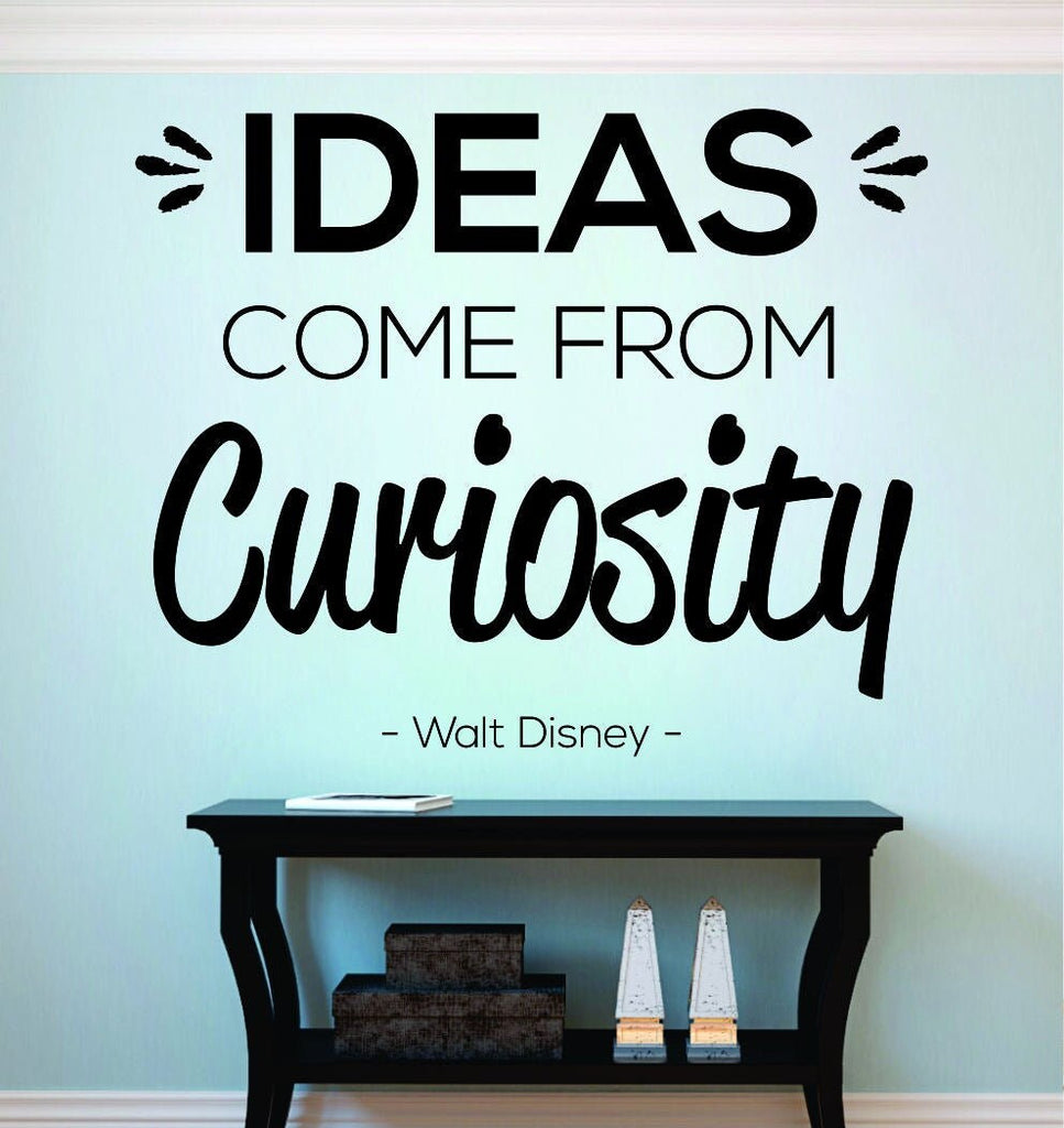 Ideas Come From Curiosity Walt Disney Vinyl Wall Stickers Motivational Murals Vinyl Wall Quotes Stickers Inspirational