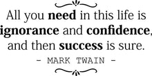 Load image into Gallery viewer, All You Need In Life Mark Twain Vinyl Decal Wall Sticker Decor Quote – Motivational Wall Murals