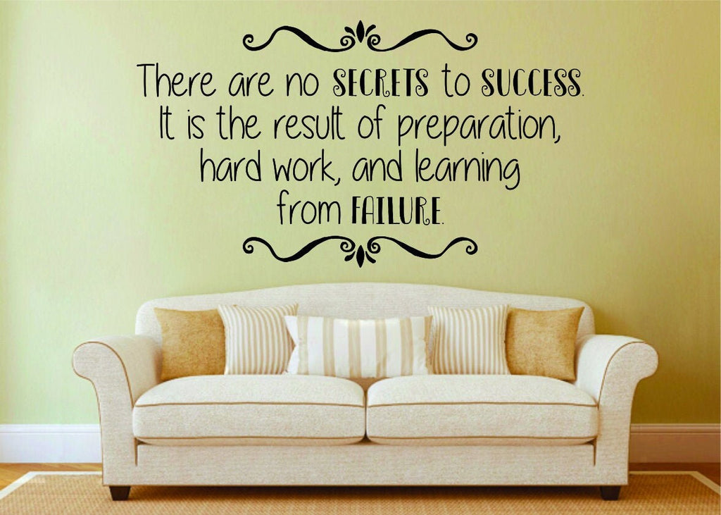 There Are No Secrets to Success Vinyl Decal Wall Sticker Decor Quote – Motivational Wall Murals