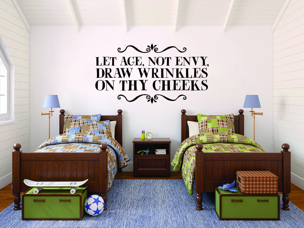 Let Age Not Envy Inspiring Vinyl Decal Wall Sticker Decor Quote – Motivational Wall Murals, decorations for bedroom women, wall decor