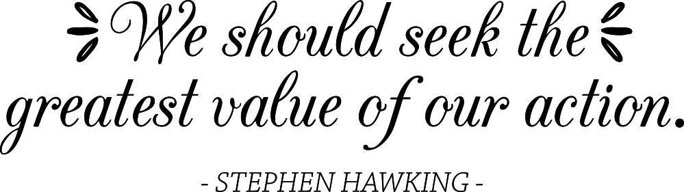 We Should Seek The Greatest Value Hawking Vinyl Decal Wall Sticker Decor Quote – Motivational Wall Murals
