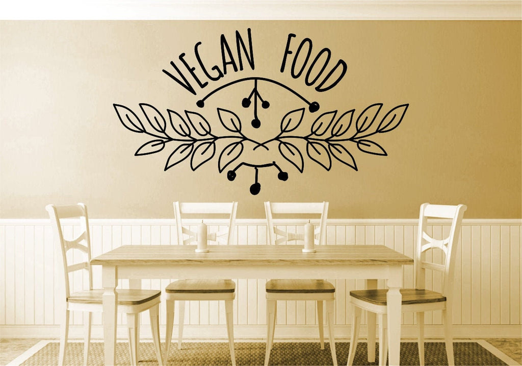 Vegan Food Typography Vinyl Decal Wall Sticker Decor Quote – Motivational Wall Murals