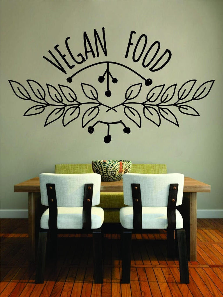 Vegan Food Typography Vinyl Decal Wall Sticker Decor Quote – Motivational Wall Murals