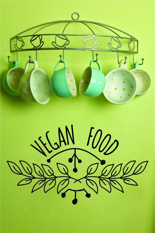 Vegan Food Typography Vinyl Decal Wall Sticker Decor Quote – Motivational Wall Murals