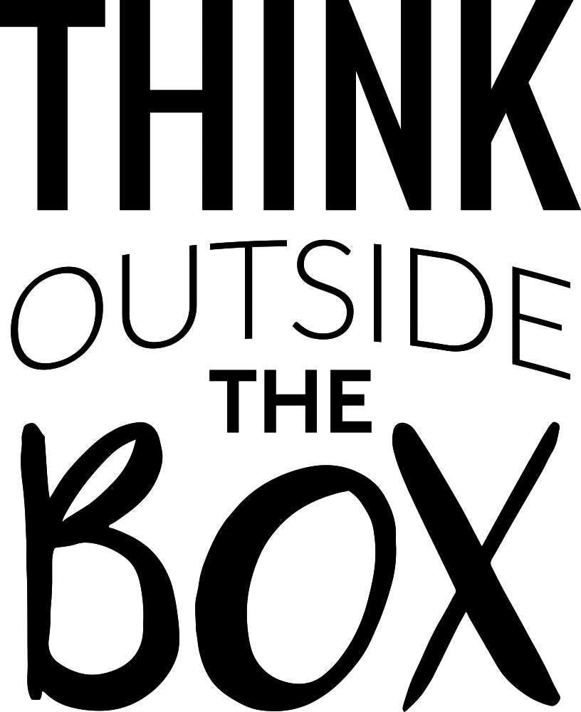 Think Outside the Box Vinyl Decal Wall Sticker Decor Quote – Motivational Wall Murals