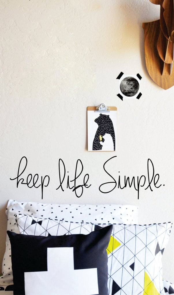 Keep Life Simple Decal New Quote Design Vinyl Sticker Decor – Motivational Wall Murals